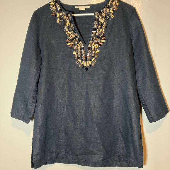 Michael Kors Tops - Michael Kors Navy Tunic with Embellishments